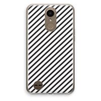 Strepen zwart-wit: LG K10 (2017) Transparant Hoesje
