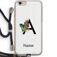 Charcoal Flora: iPhone 6 PLUS / 6S PLUS Transparant Hoesje met koord