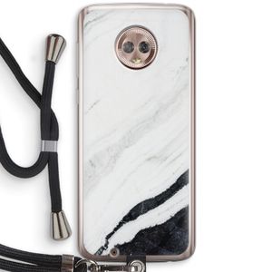 Elegante marmer: Motorola Moto G6 Transparant Hoesje met koord