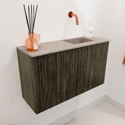 Toiletmeubel Mondiaz Joya Dlux | 70 cm | Meubelkleur Shadow | Faye wastafel Saba Wasbak Rechts | Zonder kraangat(en)