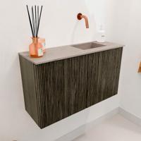 Toiletmeubel Mondiaz Joya Dlux | 70 cm | Meubelkleur Shadow | Faye wastafel Saba Wasbak Rechts | Zonder kraangat(en)