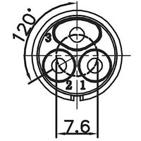 Lutronic 2650 03 T12 CB T Ronde connector Stekker, recht Totaal aantal polen: 3 1 stuk(s) - thumbnail