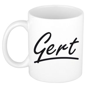 Naam cadeau mok / beker Gert met sierlijke letters 300 ml   -