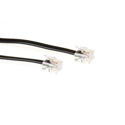 ACT TD5505 Platte Telefoonkabel | RJ11 connectoren | Zwart | 5 meter