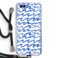 Blauwe golven: Honor 10 Transparant Hoesje met koord