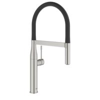 Grohe Essence New Keukenmengkraan Supersteel/Zwart