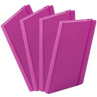 Notitieboekje - 4x - met elastiek - A5 - roze - 100 paginas - opschrijfboekjes - lue schriften