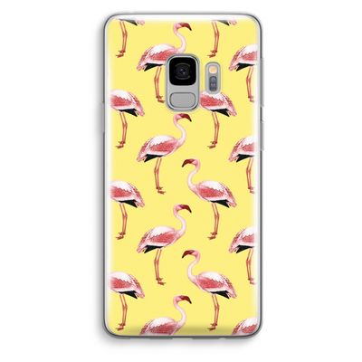 Flamingo's geel: Samsung Galaxy S9 Transparant Hoesje