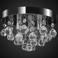 The Living Store Plafondlamp Klassiek Elegant - Kristallen - 25 cm Diameter - 3 x G9 Peertjes