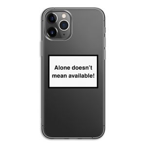 Alone: iPhone 11 Pro Transparant Hoesje