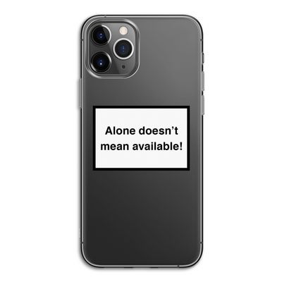 Alone: iPhone 11 Pro Transparant Hoesje
