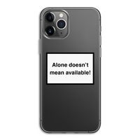 Alone: iPhone 11 Pro Transparant Hoesje Alone: iPhone 11 Pro Transparant Hoesje