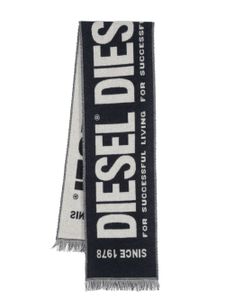 Diesel écharpe à logo en jacquard - Bleu