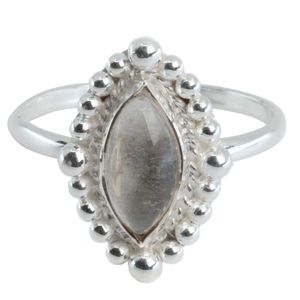Edelsteen Ring Bergkristal - 925 Zilver (Maat 17)