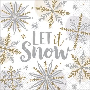 Kerst Servetten Let It Snow (16st)