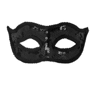 Verkleed gezichtsmasker Venitiaans - zwart met pailletten - volwassenen - Carnaval/gemaskerd bal   -