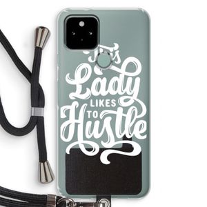 Hustle Lady: Pixel 5 Transparant Hoesje met koord