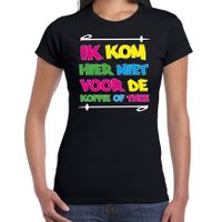 Apres ski t-shirt voor dames - koffie of thee - zwart - apres ski/winter outfit - thumbnail