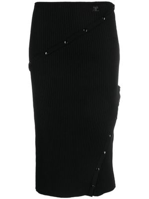 Courrèges jupe taille-haute à empiècement détachable - Noir