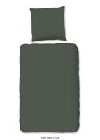 Pure Dekbedovertrek "uni dessin" - Groen - (155x220 cm) - Microfiber