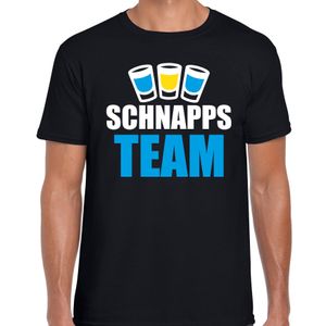 Apres ski t-shirt Schnapps team zwart heren - Wintersport shirt - Foute apres ski outfit