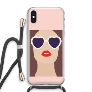 Red lips: iPhone X Transparant Hoesje met koord