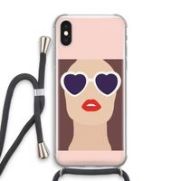 Red lips: iPhone X Transparant Hoesje met koord
