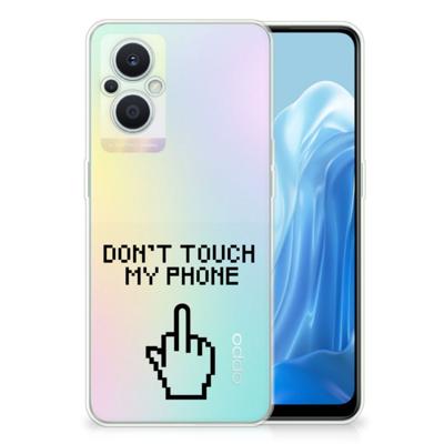 OPPO Reno8 Lite Silicone-hoesje Finger Don't Touch My Phone OPPO Reno8 Lite Silicone-hoesje Finger Don't Touch My Phone