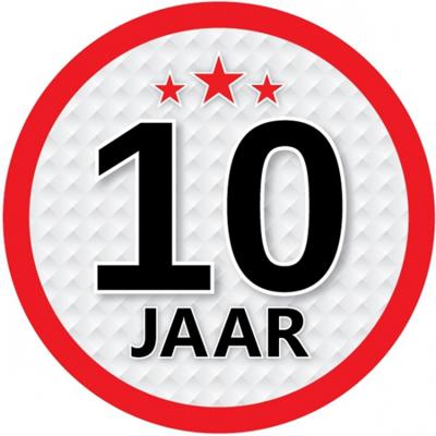 10 jaar leeftijd sticker - rond - Dia 15 cm - 10 jaar verjaardag - jubileum - leeftijd versiering 10 jaar leeftijd sticker - rond - Dia 15 cm - 10 jaar verjaardag - jubileum - leeftijd versiering