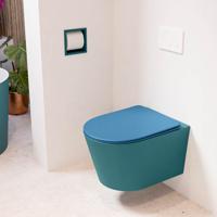 Wandcloset Mondiaz Lavie | Zonder spoelrand | Incl.Toiletzitting-Jeans | Keramiek | Smag (turquoise)