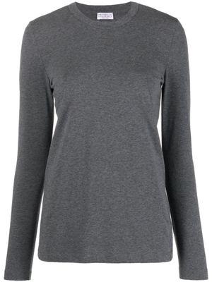 Brunello Cucinelli haut à effet texturé - Gris