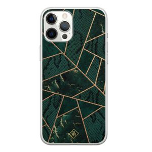 iPhone 12 Pro Max siliconen hoesje - Abstract groen