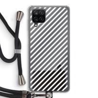 Strepen zwart-wit: Samsung Galaxy A12 Transparant Hoesje met koord Strepen zwart-wit: Samsung Galaxy A12 Transparant Hoesje met koord
