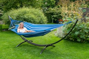 Hangmat met Standaard Tweepersoons 'Arc & Lazy' Calm - Blauw - Tropilex ®