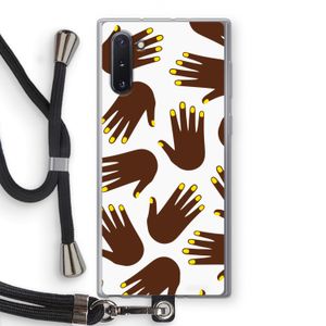 Hands dark: Samsung Galaxy Note 10 Transparant Hoesje met koord