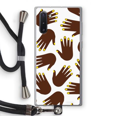 Hands dark: Samsung Galaxy Note 10 Transparant Hoesje met koord