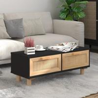 Salontafel 80x40x30 cm bewerkt hout en grenenhout zwart