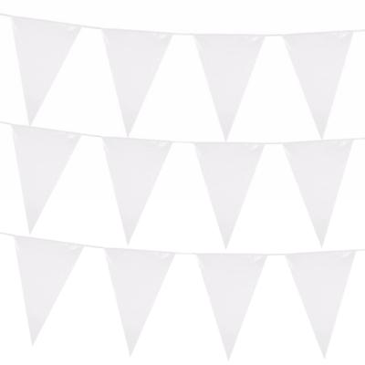 Boland Bruiloft Vlaggenlijn XXL - 3x - wit - 10 meter - feestdecoratie