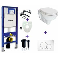 Geberit UP320 Toiletset - Trevi Wandcloset met Zitting - Sigma 01 - Wit