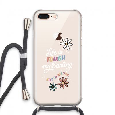 Tough Life: iPhone 8 Plus Transparant Hoesje met koord