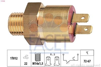 Temperatuurschakelaar, radiateurventilator 75142
