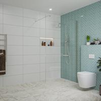 Fortifura Galeria inloopdouche - 120x200cm - helder glas - wandarm - Geborsteld RVS PVD (RVS) SW797917/SW797908