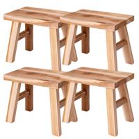 Home & Styling Krukje - 4x - teak hout - 31 x 19 x 25 cm - opstapje - krukje hout