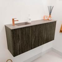 Toiletmeubel Mondiaz Joya Dlux | 90 cm | Meubelkleur Shadow | Faye wastafel Saba Wasbak Links | 1 kraangat