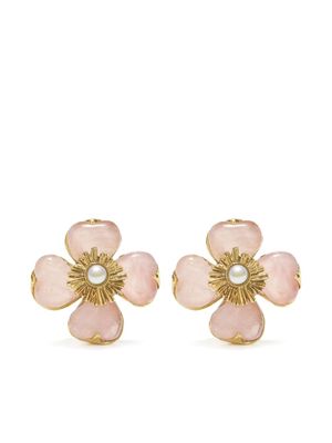 Goossens boucles d'oreilles Trefle à quartz - Rose
