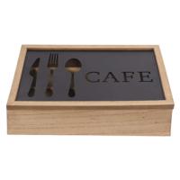 Bestekorganizer DKD Home Decor Bruin Zwart Metaal Hout MDF Vintage 25 x 18 x 6 cm