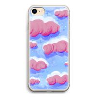 Roze wolken met vogels: iPhone 7 Transparant Hoesje