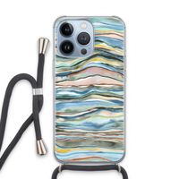 Watercolor Agate: iPhone 13 Pro Transparant Hoesje met koord