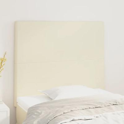 Hoofdborden 2 st 80x5x78/88 cm kunstleer crèmekleurig