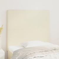 Hoofdborden 2 st 80x5x78/88 cm kunstleer crèmekleurig